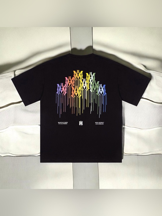 AMIRI Other - AMIRI Black Kids Tee with Rainbow Drip Logo